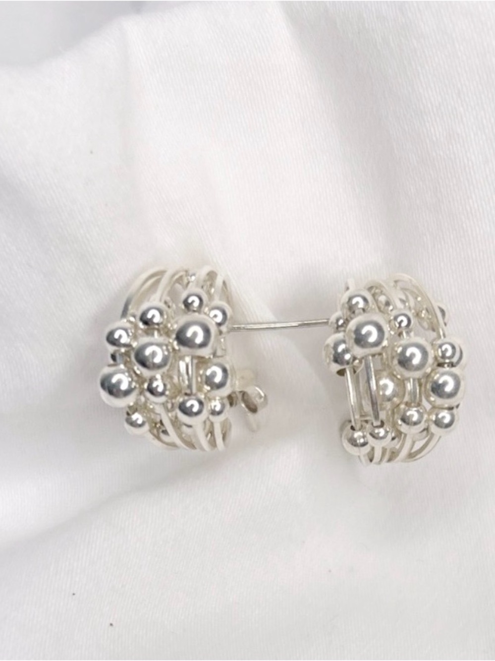 Sterling Silver Bubble Hoop Studs